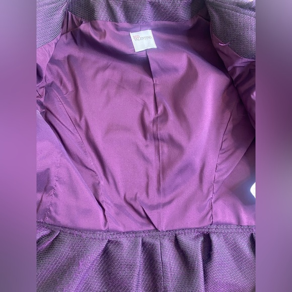 Red Valentino Purple Ruffle Jacket Blazer COAT Womens US Size 2 Made in Italy - Picture 14 of 14